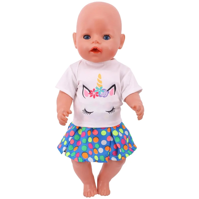 2 Teile/satz = Hemden + Hosen Puppenkleidung Zubehör Für Geborenes Baby 43 cm & 18 Zoll American Doll Mädchenspielzeug & Unsere Generation Nenuco