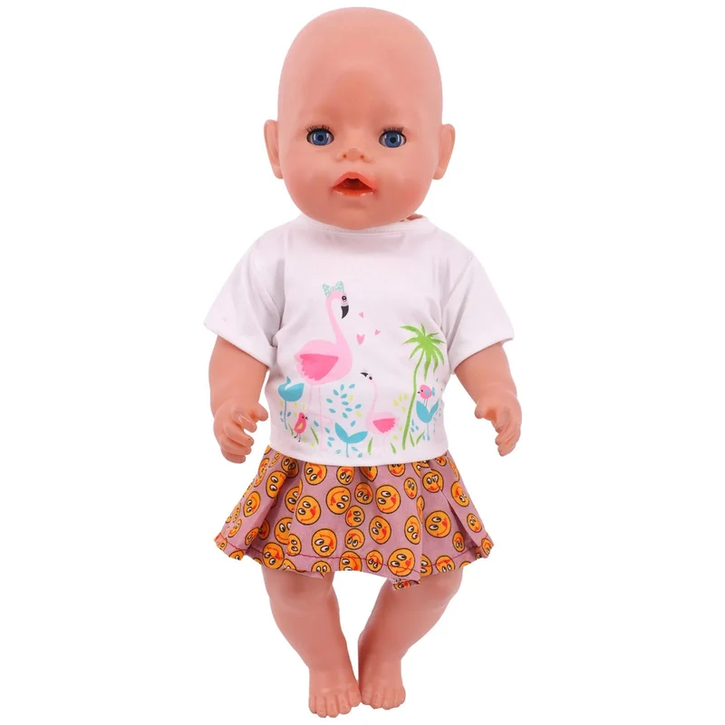 2 Teile/satz = Hemden + Hosen Puppenkleidung Zubehör Für Geborenes Baby 43 cm & 18 Zoll American Doll Mädchenspielzeug & Unsere Generation Nenuco