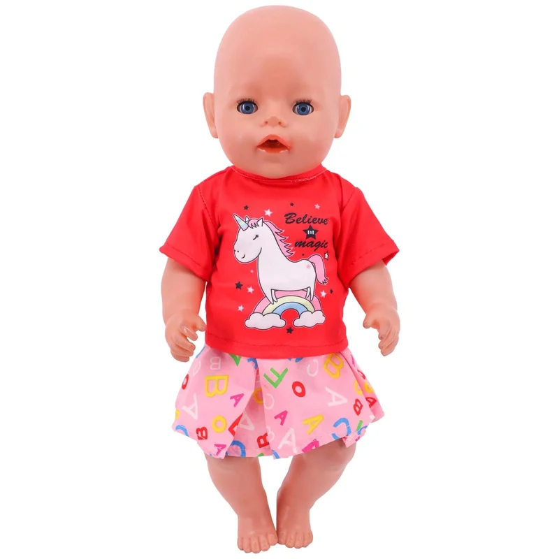 2 Teile/satz = Hemden + Hosen Puppenkleidung Zubehör Für Geborenes Baby 43 cm & 18 Zoll American Doll Mädchenspielzeug & Unsere Generation Nenuco
