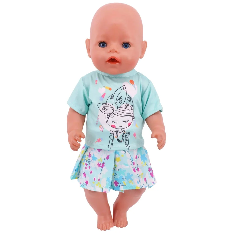 2 Teile/satz = Hemden + Hosen Puppenkleidung Zubehör Für Geborenes Baby 43 cm & 18 Zoll American Doll Mädchenspielzeug & Unsere Generation Nenuco