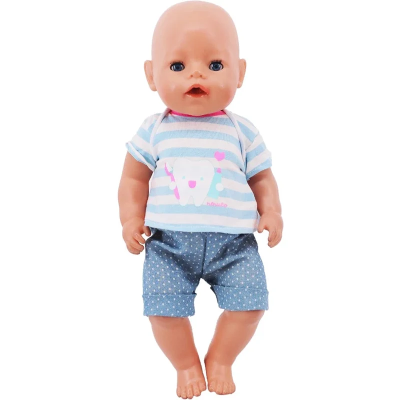 2 Teile/satz = Hemden + Hosen Puppenkleidung Zubehör Für Geborenes Baby 43 cm & 18 Zoll American Doll Mädchenspielzeug & Unsere Generation Nenuco