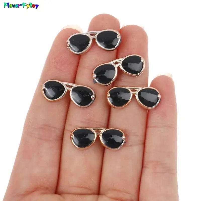 2/10/12Pcs Mode Runde Rahmen Linsenlose Retro Coole Puppe Gläser Für Puppe 30cm Runde Rahmen Keine Linse Retro Coole Puppe Brille Schwarz