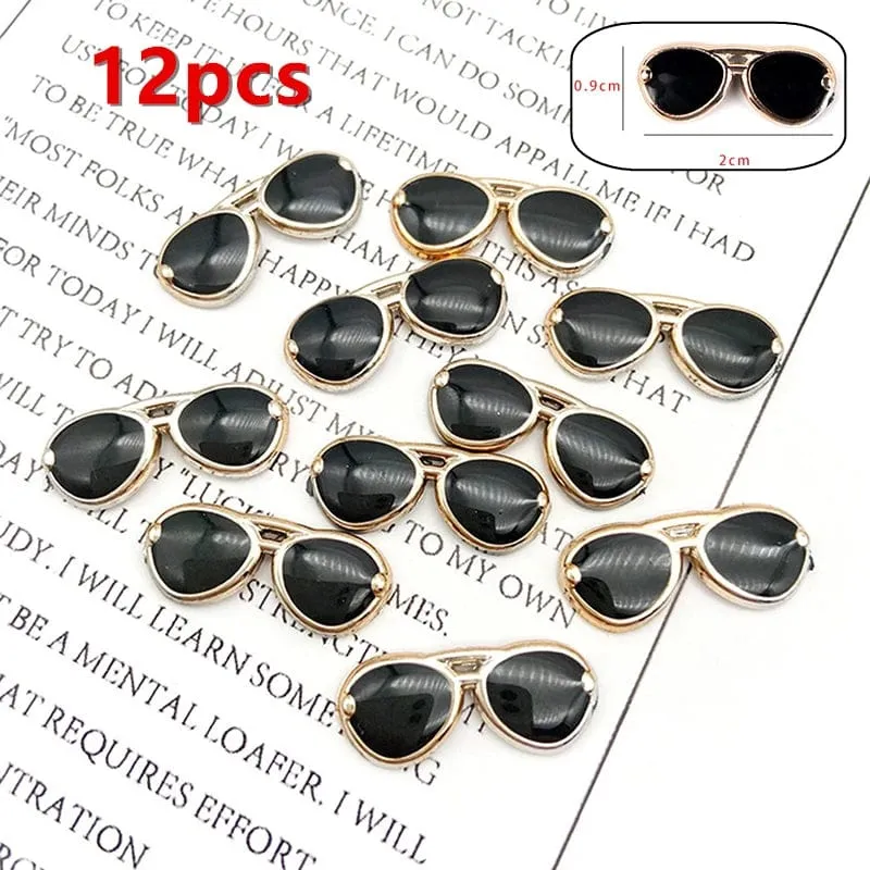 2/10/12Pcs Mode Runde Rahmen Linsenlose Retro Coole Puppe Gläser Für Puppe 30cm Runde Rahmen Keine Linse Retro Coole Puppe Brille Schwarz
