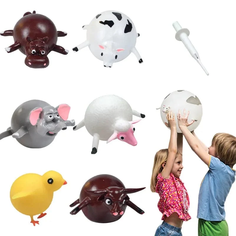 4PCS Kinder Lustige Dinosaurier Tiere Aufblasen Vent Bälle Spielzeug Squeeze Weiche Ball Ballon Zappeln Party Sport Nette Lustige Spiele spielzeug Geschenk