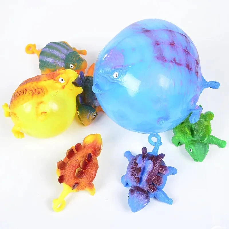 4PCS Kinder Lustige Dinosaurier Tiere Aufblasen Vent Bälle Spielzeug Squeeze Weiche Ball Ballon Zappeln Party Sport Nette Lustige Spiele spielzeug Geschenk