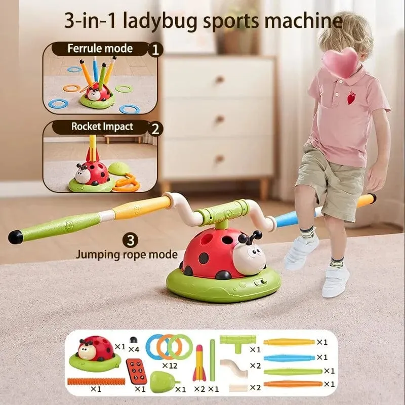 3 in 1 Marienkäfer Multifunktions-Trainingsgerät Ferrule Jump Rocket Launcher Sport Unterhaltung Spiel Outdoor Pädagogisches Spielzeug