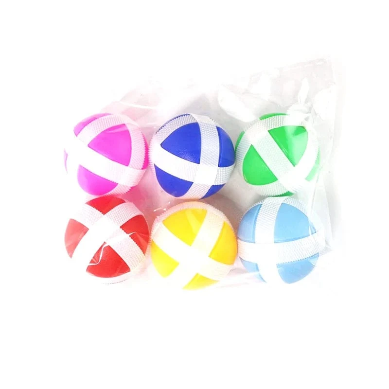 12PCS Kinder Saugnapf Klebrige Ball Spielzeug Outdoor Sport Fangen Ball Spiel Set Werfen Und Fangen Eltern-kind-Interaktives spielzeug