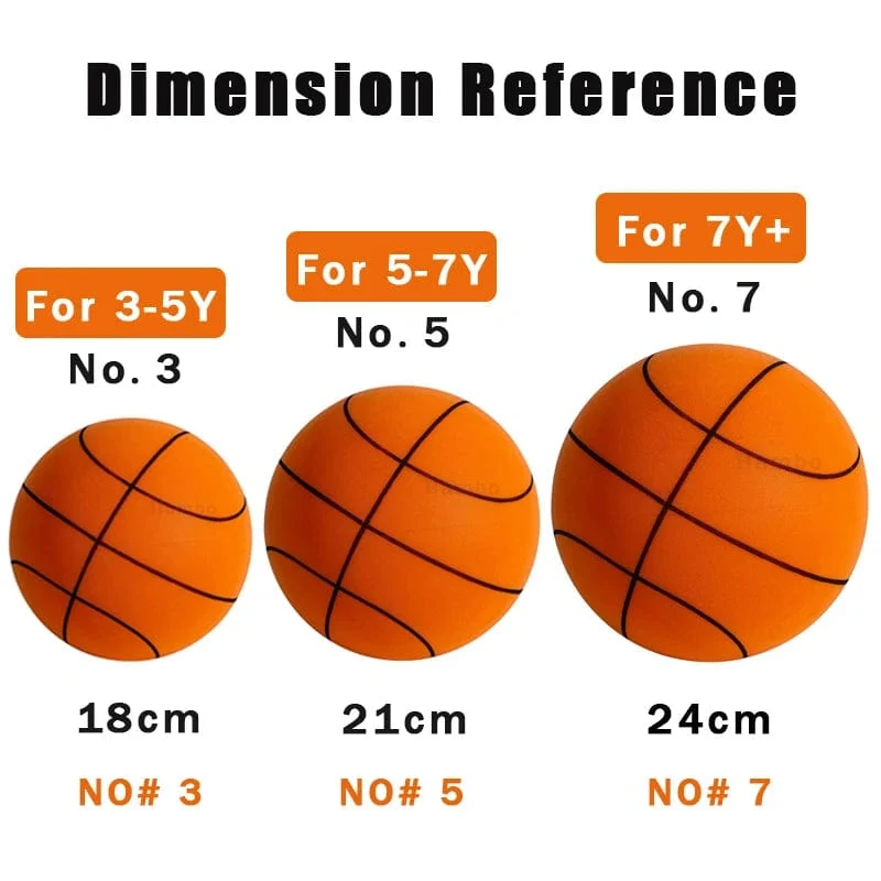 Leiser Basketball, Größe 7, quetschbarer, stummer Bouncing-Basketball, Indoor-Leiseball, Schaumstoff-Basketball, 24 cm, Bounce-Fußball, Sportspielzeug