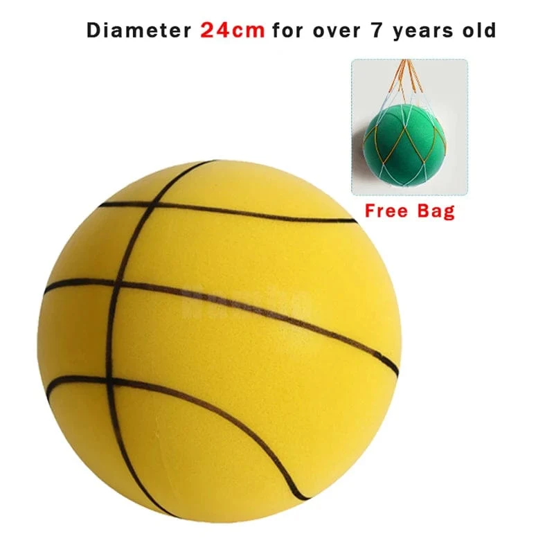 Leiser Basketball, Größe 7, quetschbarer, stummer Bouncing-Basketball, Indoor-Leiseball, Schaumstoff-Basketball, 24 cm, Bounce-Fußball, Sportspielzeug