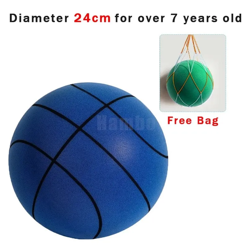 Leiser Basketball, Größe 7, quetschbarer, stummer Bouncing-Basketball, Indoor-Leiseball, Schaumstoff-Basketball, 24 cm, Bounce-Fußball, Sportspielzeug