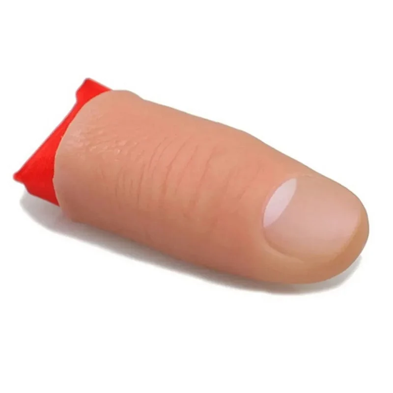 Zaubertrick-Requisiten, Nahaufnahme, verschwinden, erscheinender Kunststofffinger, Daumenspitze + rote Seide, Bühnenshow-Requisiten, Gummi, Streich, Spielzeug, Werkzeug, Geschenke