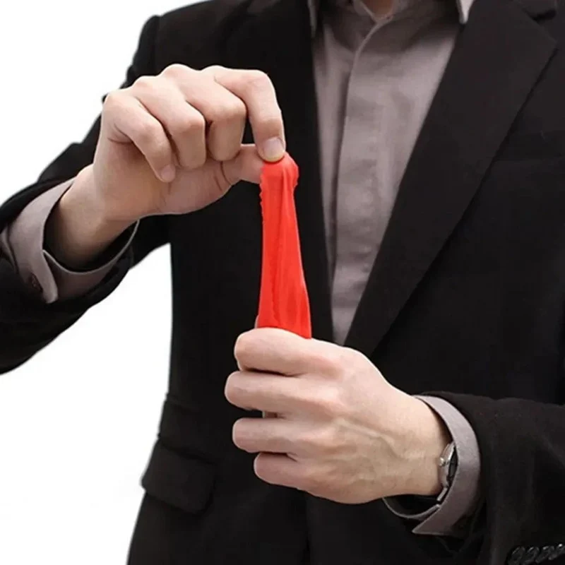 Zaubertrick-Requisiten, Nahaufnahme, verschwinden, erscheinender Kunststofffinger, Daumenspitze + rote Seide, Bühnenshow-Requisiten, Gummi, Streich, Spielzeug, Werkzeug, Geschenke