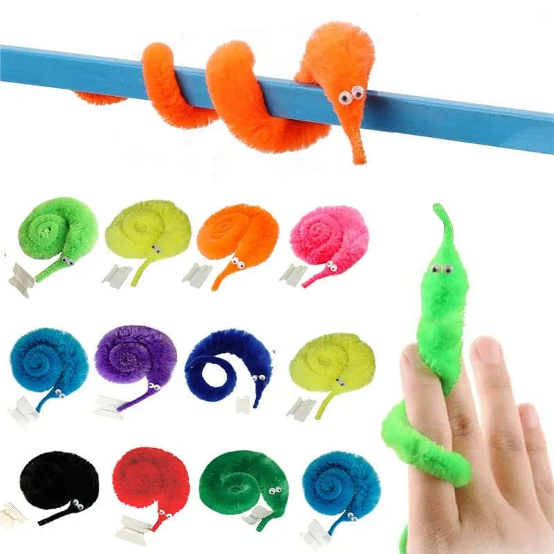 5/10/20 stücke Twisty Worm Zauberspielzeug Party Favors Fuzzy Worm On A String Weihnachten Halloween Wizard Neue Seltsame Trick Spielzeug für Kinder