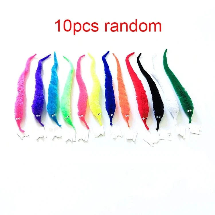 5/10/20 stücke Twisty Worm Zauberspielzeug Party Favors Fuzzy Worm On A String Weihnachten Halloween Wizard Neue Seltsame Trick Spielzeug für Kinder