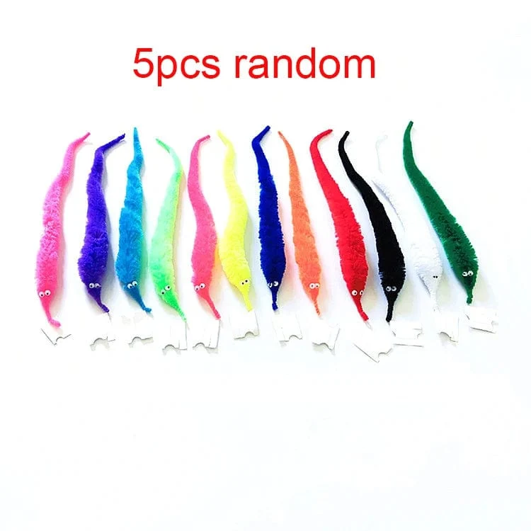 5/10/20 stücke Twisty Worm Zauberspielzeug Party Favors Fuzzy Worm On A String Weihnachten Halloween Wizard Neue Seltsame Trick Spielzeug für Kinder