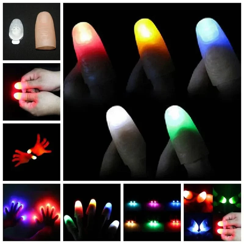 2 Stücke Magie Super Elektronische LED Licht Blinkende Finger Zaubertrick Requisiten Kinder Erstaunliche Glow Spielzeug Kinder Leuchtende Dekor Geschenke