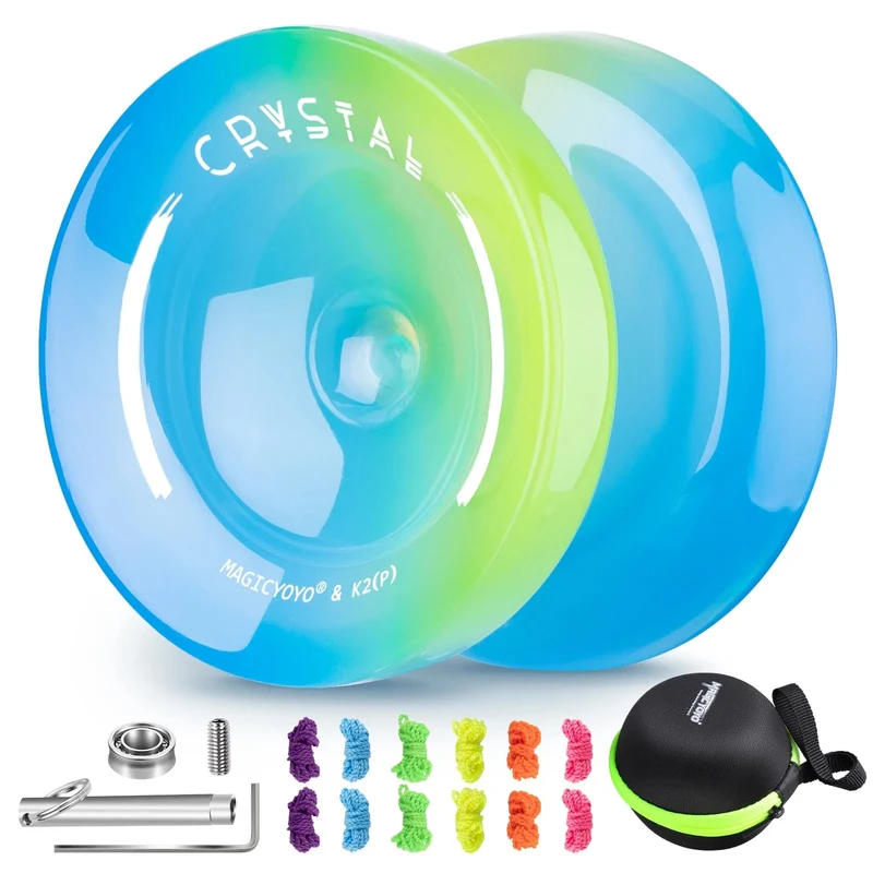 MAGICYOYO Crystal Yoyo K2, professionelles reaktionsfähiges Yo-Yo für Kinderanfänger, Doppelzweck-Yo-Yo für Fortgeschrittene und nicht reagierende Yo-Yos