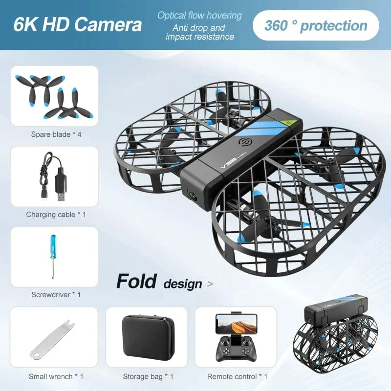 V38 Neue RC Drone WIFI FPV Hover Kamera HD 6K Tasche Fernbedienung Hubschrauber Rc Flugzeug Faltbare Quadcopter Spielzeug geschenk für Kinder