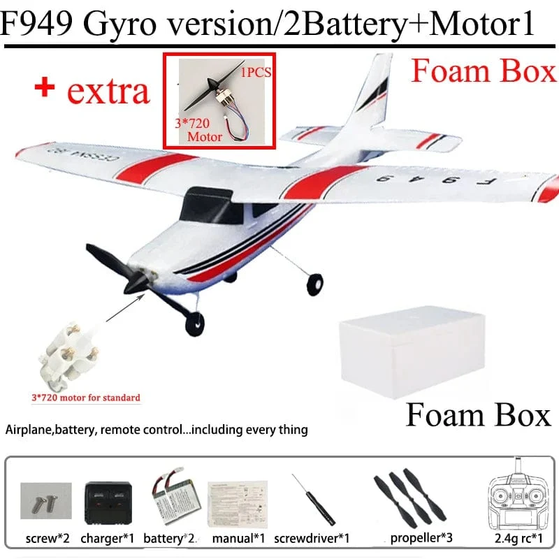 WLtoys F949 2.4G 3D6G 3Ch RC Flugzeug Fixed Wing Plane Outdoor Toys Drone RTF Upgrade Version Digital Servo F949S mit Gyroskop