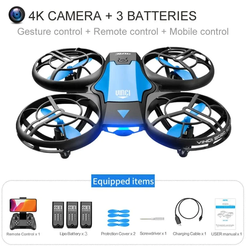 V8 Großhandel Induktionssteuerung RC Hubschrauber Spielzeug Geschenk FPV VR Mini Drone 4k HD Luftaufnahmen Folding Quadcopter mit Kamera