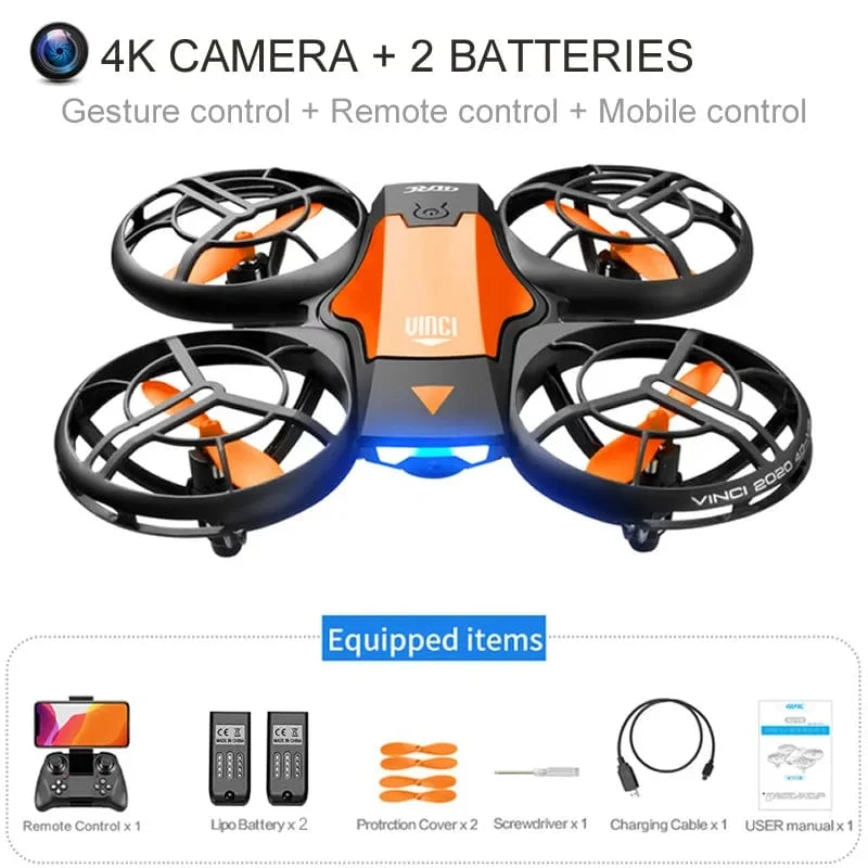 V8 Großhandel Induktionssteuerung RC Hubschrauber Spielzeug Geschenk FPV VR Mini Drone 4k HD Luftaufnahmen Folding Quadcopter mit Kamera