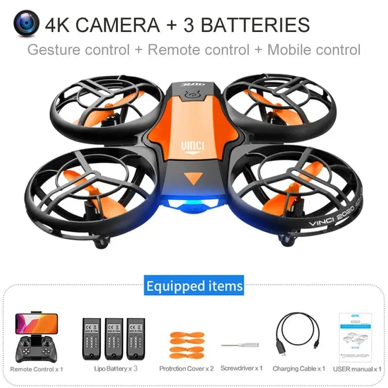 V8 Großhandel Induktionssteuerung RC Hubschrauber Spielzeug Geschenk FPV VR Mini Drone 4k HD Luftaufnahmen Folding Quadcopter mit Kamera
