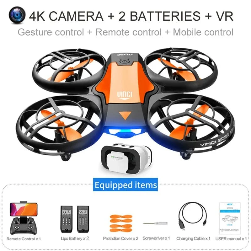 V8 Großhandel Induktionssteuerung RC Hubschrauber Spielzeug Geschenk FPV VR Mini Drone 4k HD Luftaufnahmen Folding Quadcopter mit Kamera