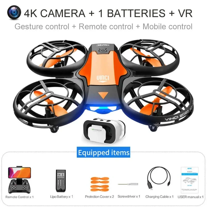V8 Großhandel Induktionssteuerung RC Hubschrauber Spielzeug Geschenk FPV VR Mini Drone 4k HD Luftaufnahmen Folding Quadcopter mit Kamera