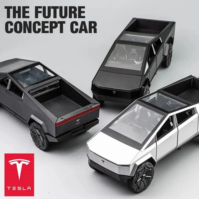 1:32 Tesla Cybertruck Pickup Legierung Auto Modell Diecast Spielzeug Fahrzeug Sound Und Licht Simulation Für Kinder Weihnachten Geschenk Junge Spielzeug