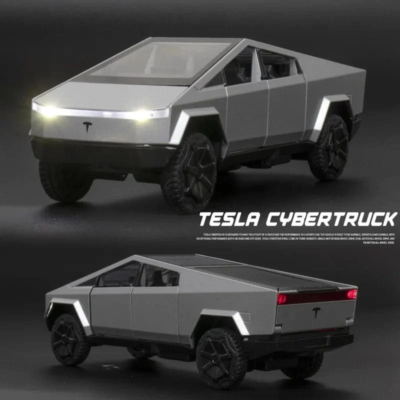 1:32 Tesla Cybertruck Pickup Legierung Auto Modell Diecast Spielzeug Fahrzeug Sound Und Licht Simulation Für Kinder Weihnachten Geschenk Junge Spielzeug