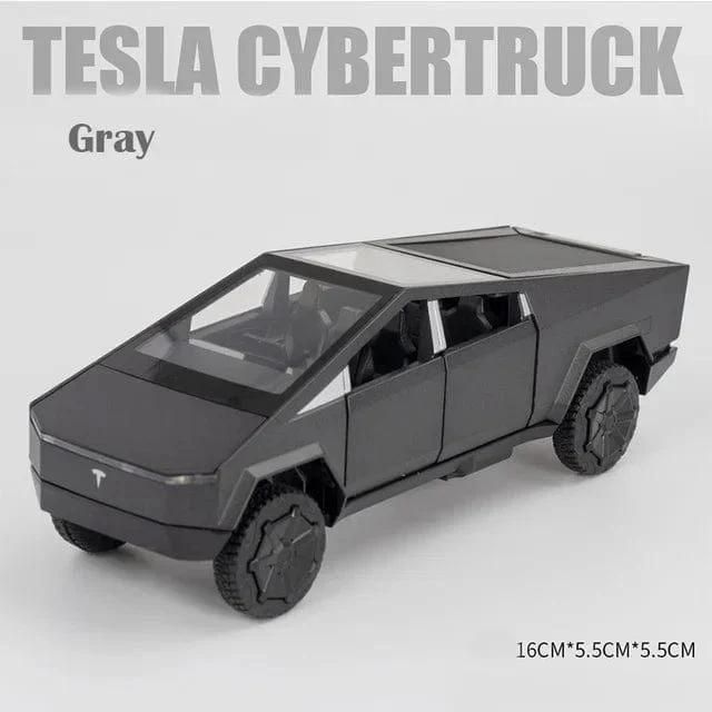 1:32 Tesla Cybertruck Pickup Legierung Auto Modell Diecast Spielzeug Fahrzeug Sound Und Licht Simulation Für Kinder Weihnachten Geschenk Junge Spielzeug