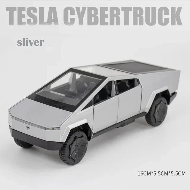 1:32 Tesla Cybertruck Pickup Legierung Auto Modell Diecast Spielzeug Fahrzeug Sound Und Licht Simulation Für Kinder Weihnachten Geschenk Junge Spielzeug