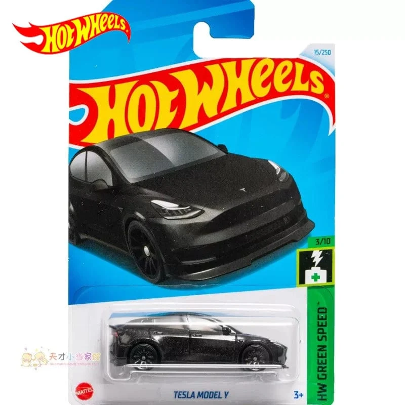 2024F Original Hot Wheels Auto Tesla Model Y Spielzeug für Jungen 1/64 Diecast Metall Fahrzeug Grün Geschwindigkeit Juguete Sammler Geburtstag geschenk