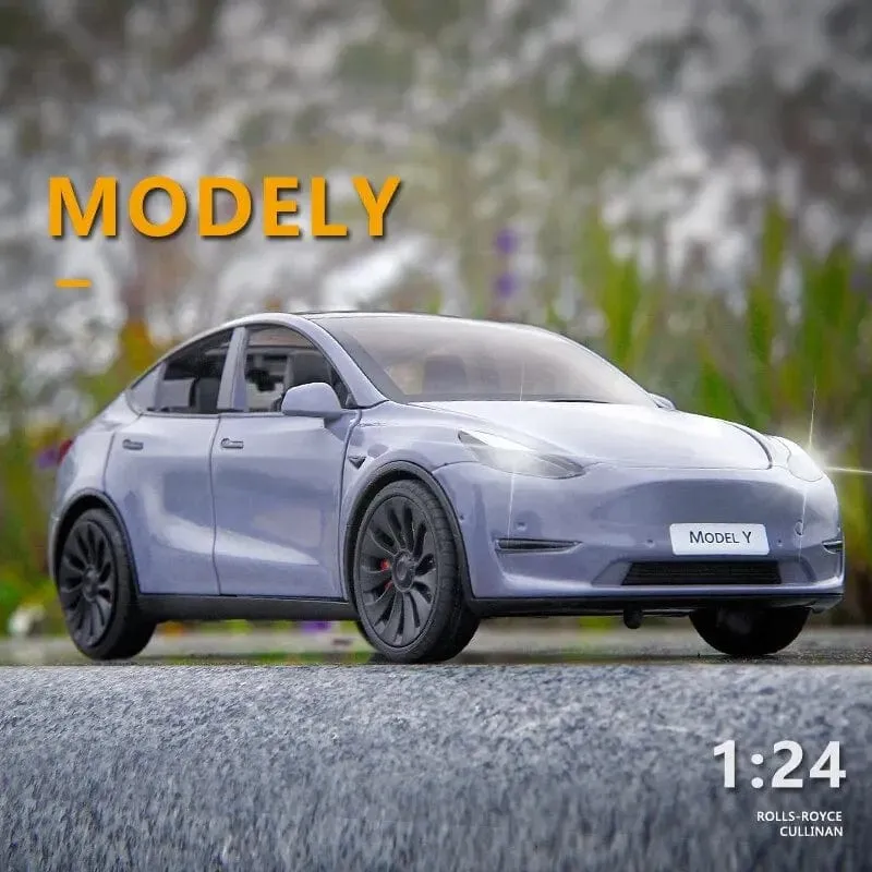1:24 Spielzeugautos, Modell Y, Rückzugsfahrzeuge, Druckgussauto, Modellauto, Spielzeug für Jungen und Mädchen im Alter von 3 bis 12 Jahren, Schwarz