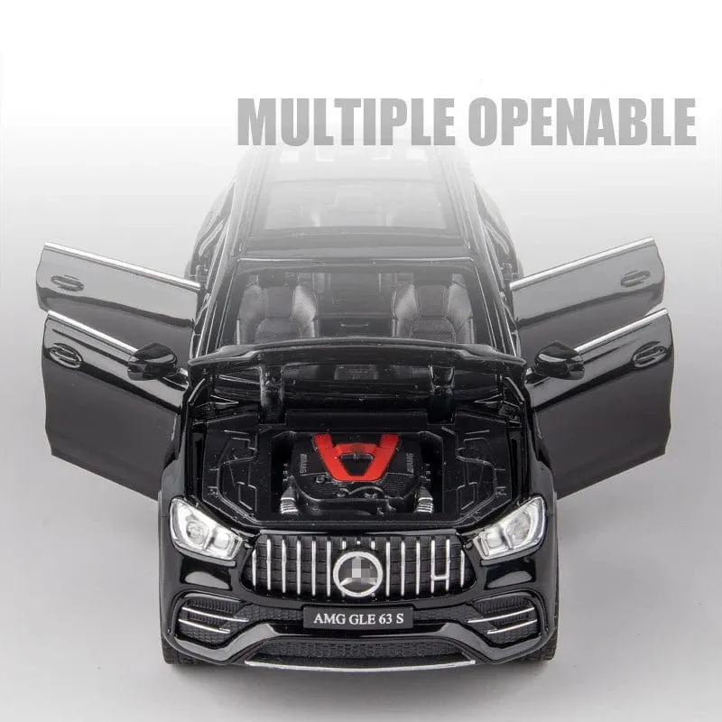 1:32 GLE 63S SUV Legierung Automodell Druckguss Metall Spielzeugfahrzeuge Automodell Hohe Simulation Sound und Licht Sammlung Geschenk für Kinder