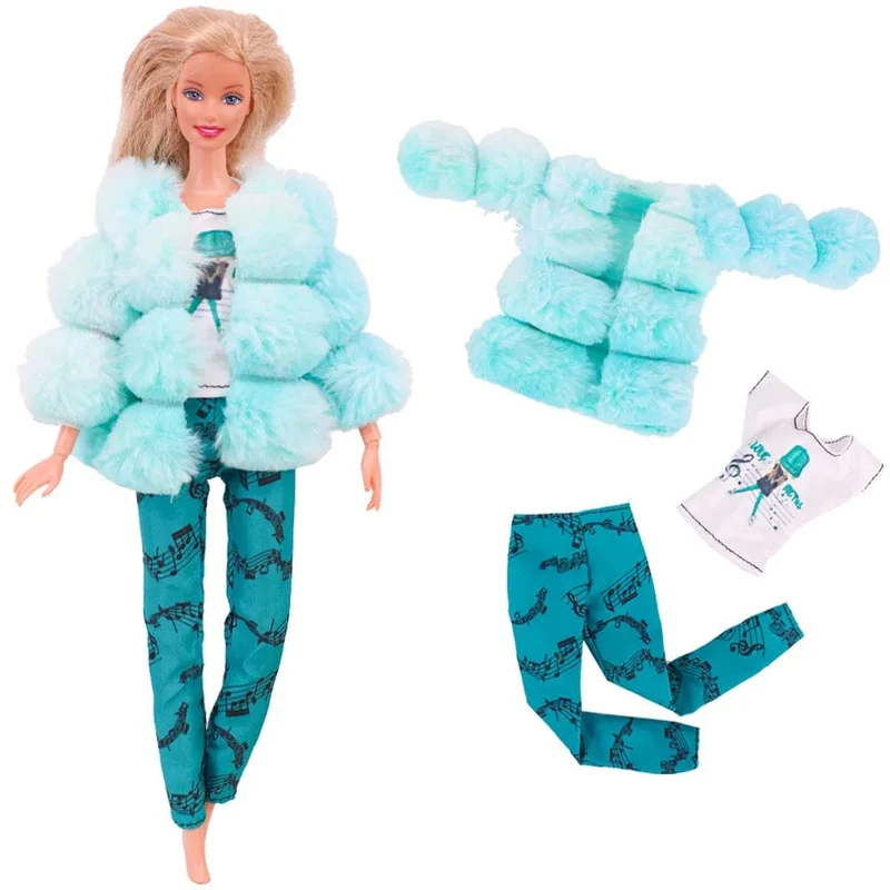 Blaue Puppenkleidung, modischer Mantel, Hose, Kleid, Meerjungfrau-Kleidung, geeignet für 30 cm große Bjd-Puppen und 11.5-Zoll-Puppen, Geschenk, Zubehör für Mädchenpuppen
