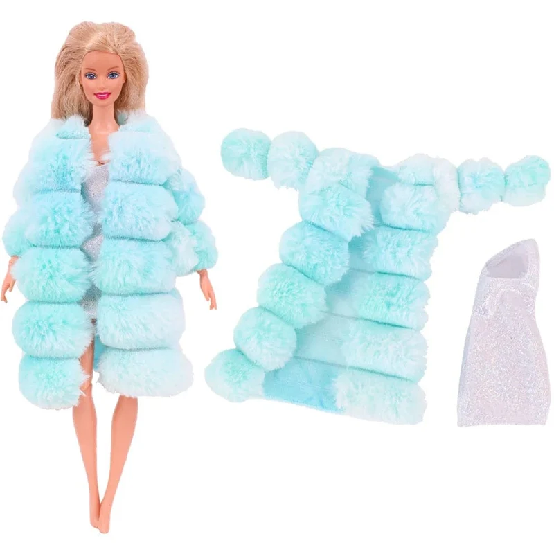 Blaue Puppenkleidung, modischer Mantel, Hose, Kleid, Meerjungfrau-Kleidung, geeignet für 30 cm große Bjd-Puppen und 11.5-Zoll-Puppen, Geschenk, Zubehör für Mädchenpuppen