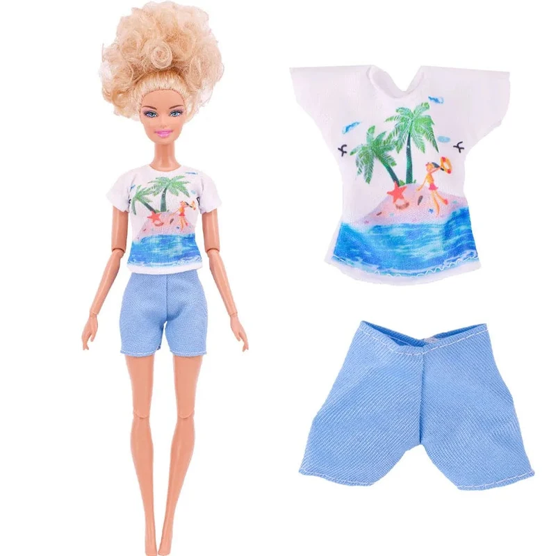 Blaue Puppenkleidung, modischer Mantel, Hose, Kleid, Meerjungfrau-Kleidung, geeignet für 30 cm große Bjd-Puppen und 11.5-Zoll-Puppen, Geschenk, Zubehör für Mädchenpuppen