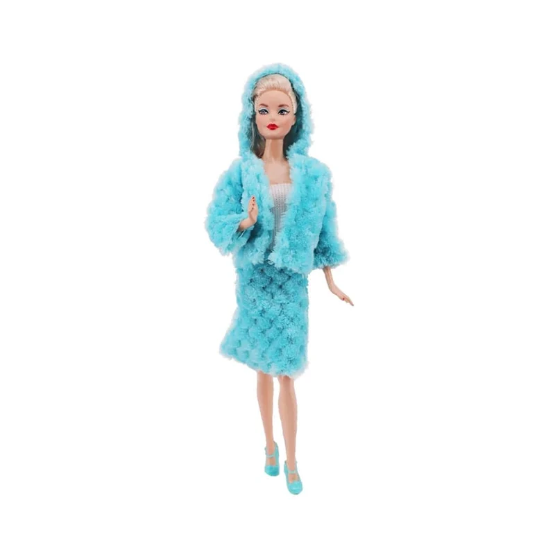 Blaue Puppenkleidung, modischer Mantel, Hose, Kleid, Meerjungfrau-Kleidung, geeignet für 30 cm große Bjd-Puppen und 11.5-Zoll-Puppen, Geschenk, Zubehör für Mädchenpuppen