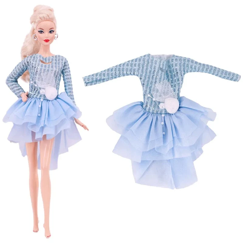 Blaue Puppenkleidung, modischer Mantel, Hose, Kleid, Meerjungfrau-Kleidung, geeignet für 30 cm große Bjd-Puppen und 11.5-Zoll-Puppen, Geschenk, Zubehör für Mädchenpuppen