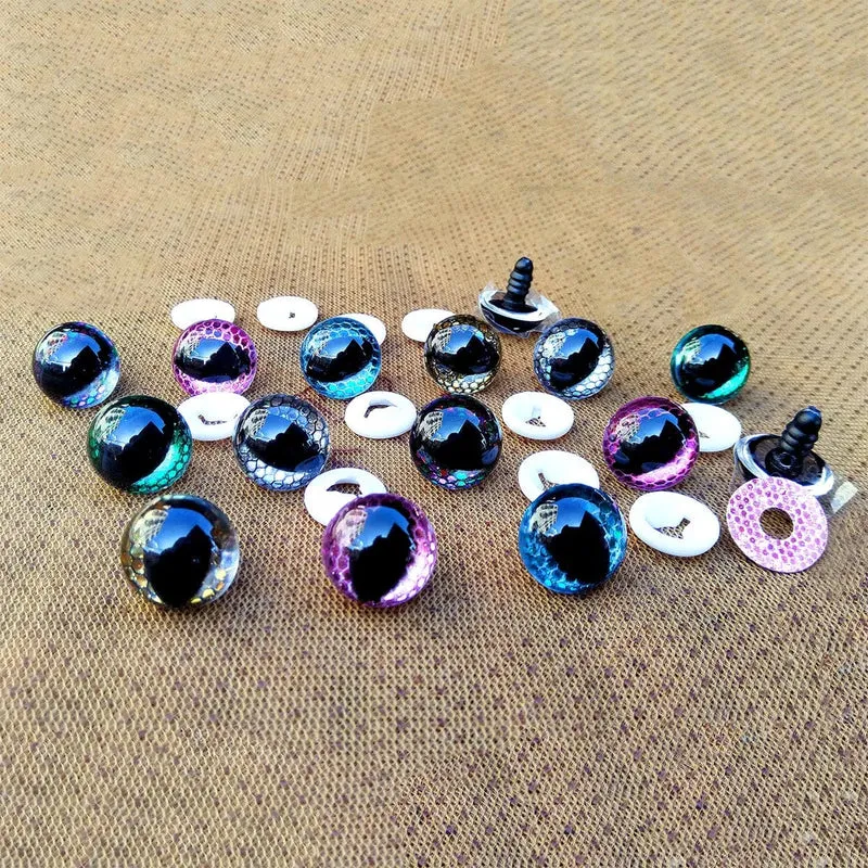 20 Stück 3D-Wabenkatzen-Sicherheitsaugen für Häkelspielzeug, Glitzer, Amigurumi, Basteln, Plüschpuppenaugen, DIY-Spielzeugzubehör