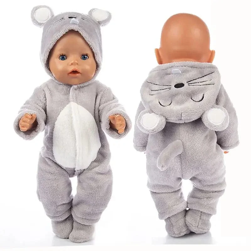 2 teile/satz Anzug + Schuhe Puppen Outfit Für 43 cm Babypuppe Niedlichen Pullover Strampler 17 Zoll Puppenkleidung ， Puppenzubehör.