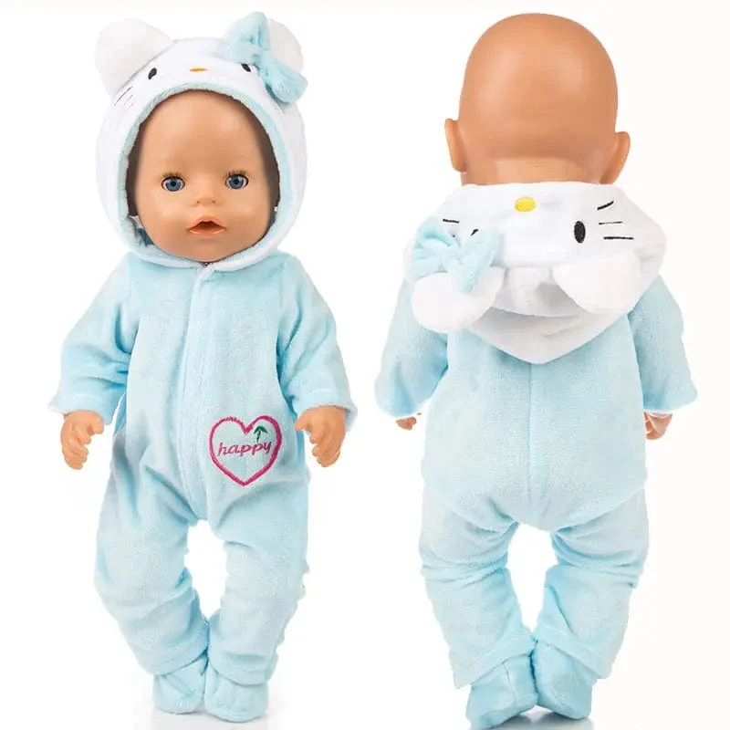 2 teile/satz Anzug + Schuhe Puppen Outfit Für 43 cm Babypuppe Niedlichen Pullover Strampler 17 Zoll Puppenkleidung ， Puppenzubehör.