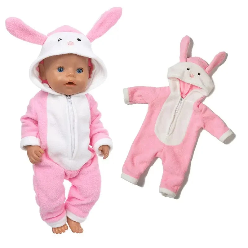 2 teile/satz Anzug + Schuhe Puppen Outfit Für 43 cm Babypuppe Niedlichen Pullover Strampler 17 Zoll Puppenkleidung ， Puppenzubehör.