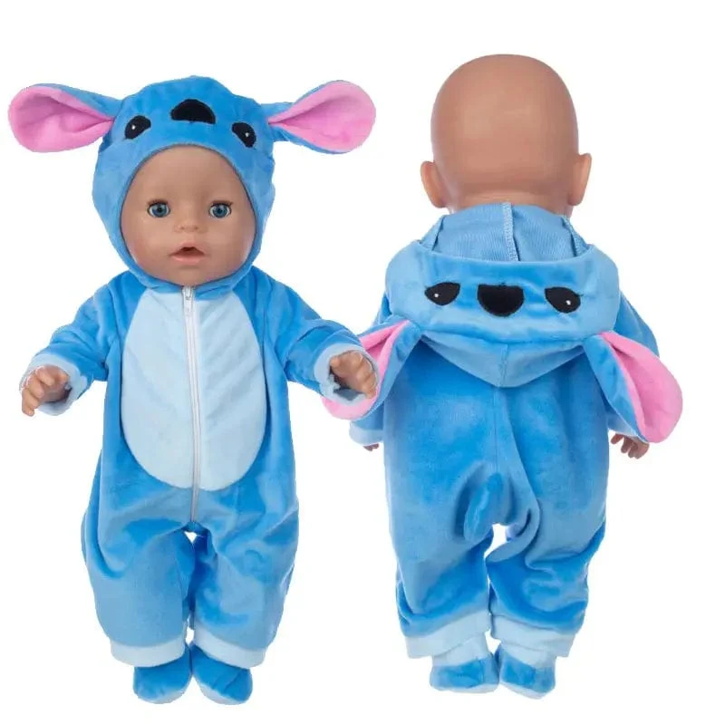 2 teile/satz Anzug + Schuhe Puppen Outfit Für 43 cm Babypuppe Niedlichen Pullover Strampler 17 Zoll Puppenkleidung ， Puppenzubehör.