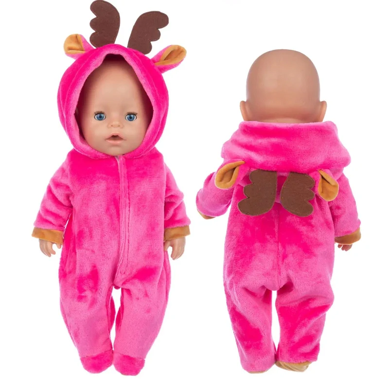 2 teile/satz Anzug + Schuhe Puppen Outfit Für 43 cm Babypuppe Niedlichen Pullover Strampler 17 Zoll Puppenkleidung ， Puppenzubehör.
