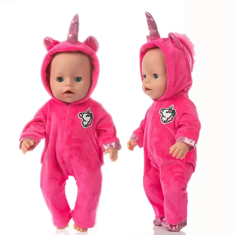 2 teile/satz Anzug + Schuhe Puppen Outfit Für 43 cm Babypuppe Niedlichen Pullover Strampler 17 Zoll Puppenkleidung ， Puppenzubehör.