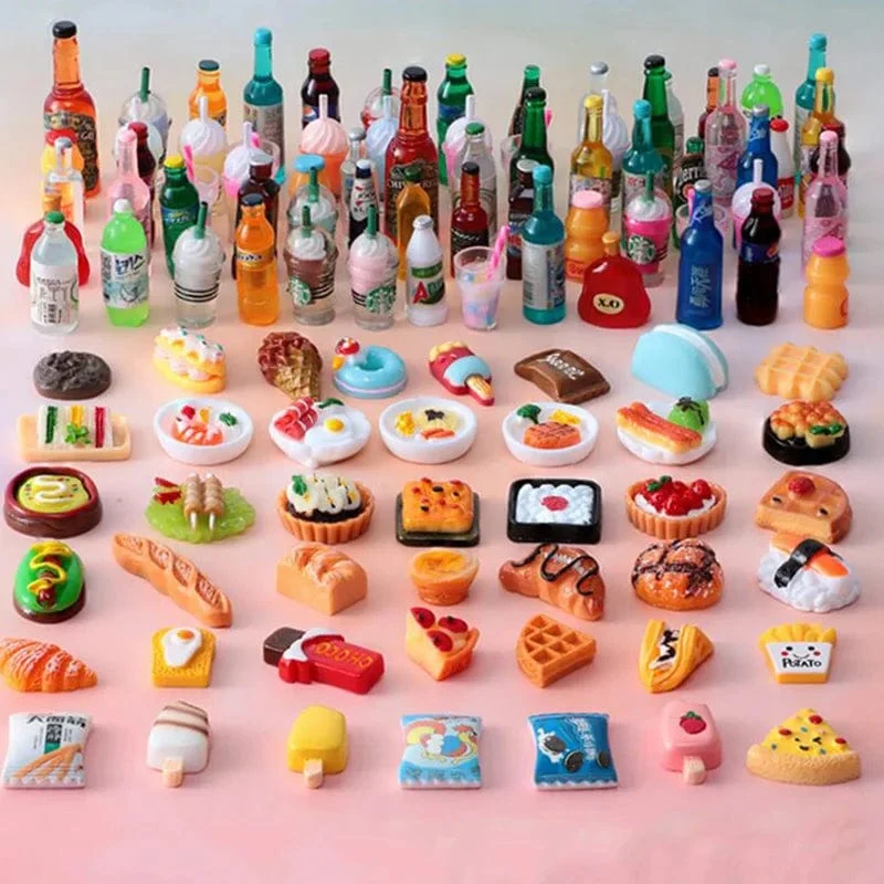 Mini-Essen und Getränke, 11.5 Zoll, 30 cm, BJD-Puppenspielzeug, Zubehör, Miniaturartikel, passend für 1:12 Puppenhaus-Küchenornamente, 1/6 Bjd