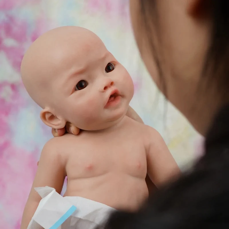 17" Micro Frühchen Ganzkörper Silikon Babypuppe "Harper" Lebensechte Minipuppe Überraschung Kinder Anti-Stress My Melody