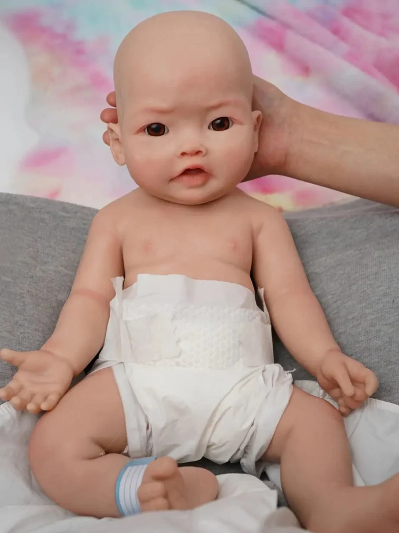 17" Micro Frühchen Ganzkörper Silikon Babypuppe "Harper" Lebensechte Minipuppe Überraschung Kinder Anti-Stress My Melody